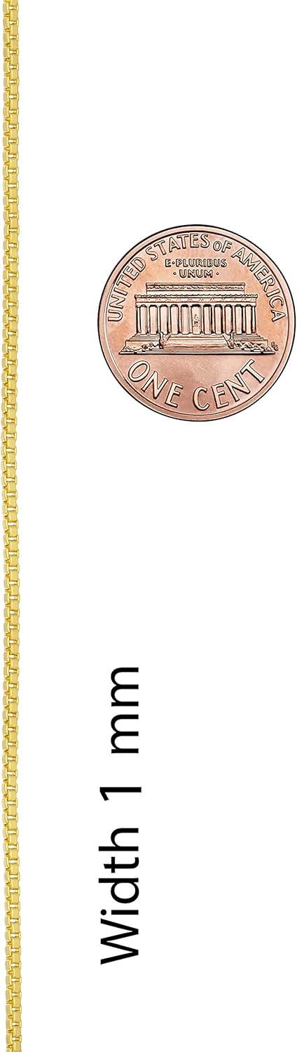 LIFETIME JEWELRY 1mm Box Chain Necklace for Women and Men 24k Real Gold Plated - Image 9