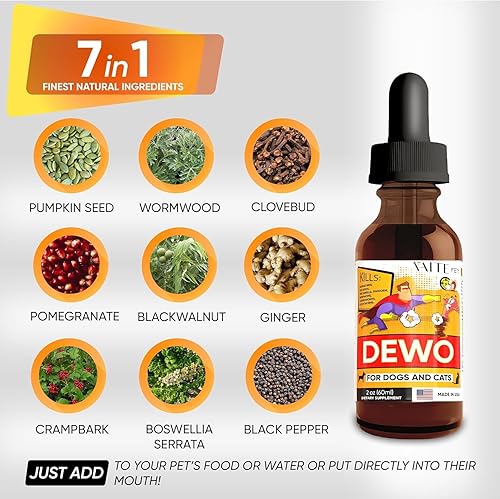 Miniatura 5 de Medicina herbaria líquida y tratamiento natural de amplio espectro para la tenia lombrices, gusanos redondos y anquilostomas en gatos y perros