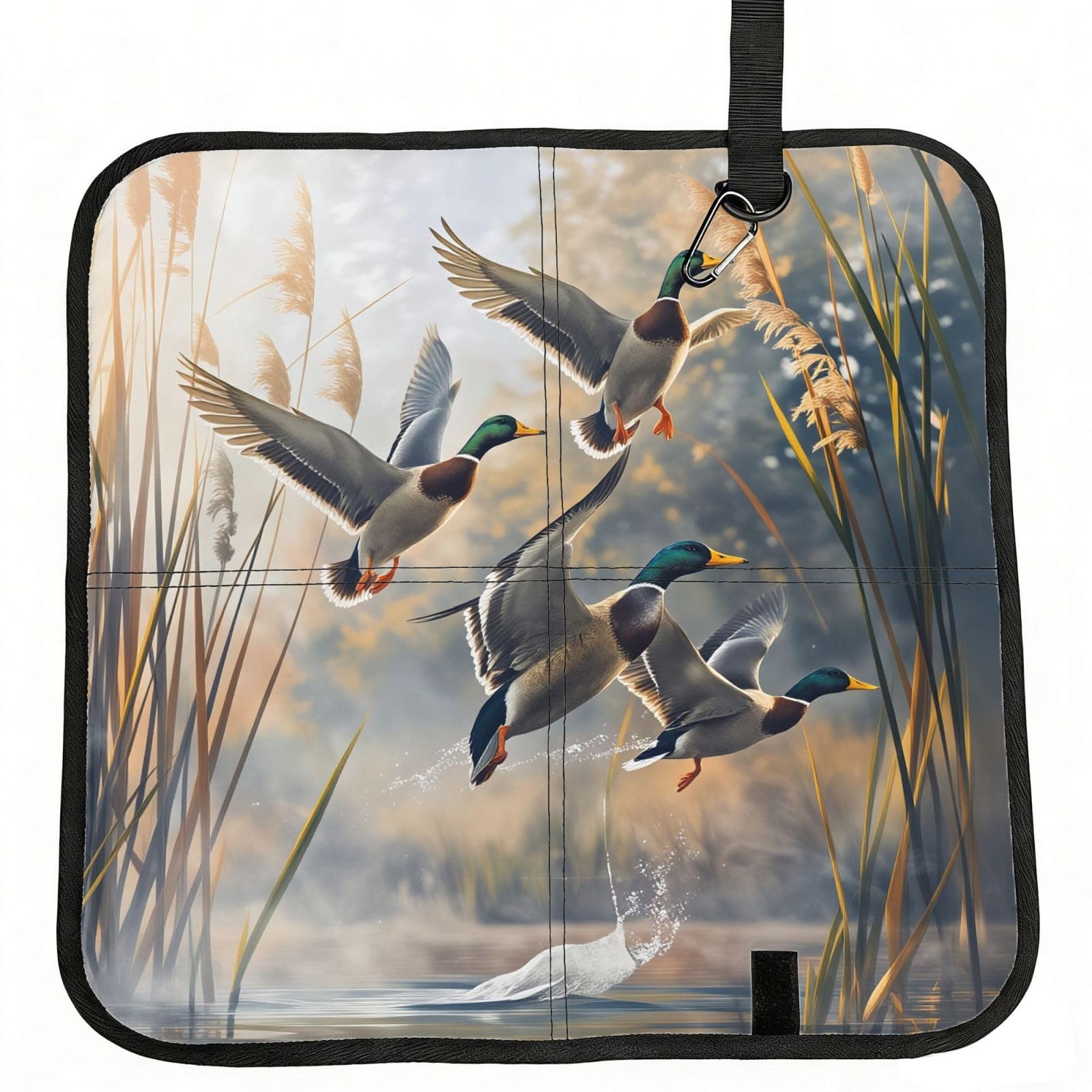 SDEGTHO Waterfowl Take Flight Print Padded Seat Pad Folding Cushion Waterproof Bench Mat Portable Outdoor Rest Mat 15.8"