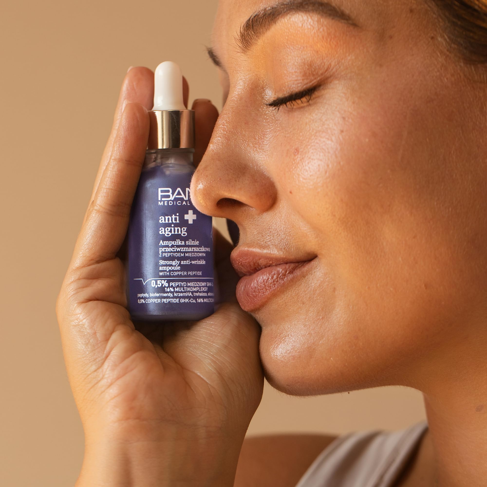 Bandi - Anti-Aging Ampulle mit Kupferpeptid für Faltenreduzierung, Hautverjüngung, straffende Pflege - Eiweiß, Trehalose für optimale Feuchtigkeit, Hautregeneration.