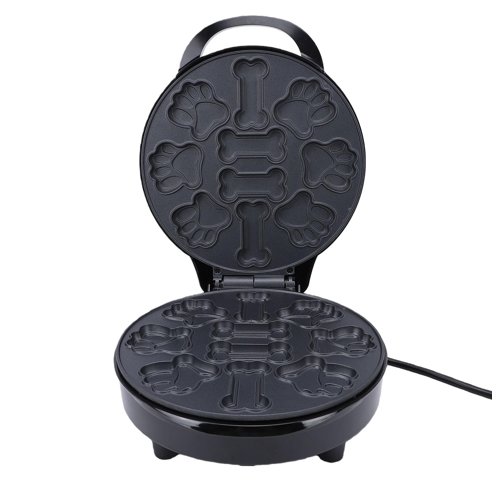 AMONIDA Macchina per Waffle Elettrica da 900W per Proprietari di Animali Che Preparano Premi Casalinghi Cani Cuoce 10 Spuntini con Forme Divertite Veloce Rivestimento Antiaderente (Spina europea 220