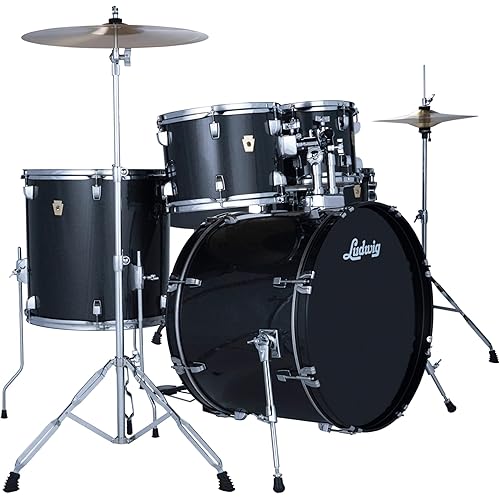 Ludwig Drive 5 Piece Drum Set With Cymbals and Hardware Moon Dust