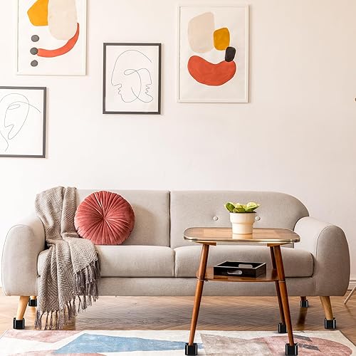 Miniatura 7 de Elevadores de cama (juego de 16) elevadores ajustables para muebles, elevadores de cama apilables resistentes, elevadores de patas de escritorio,