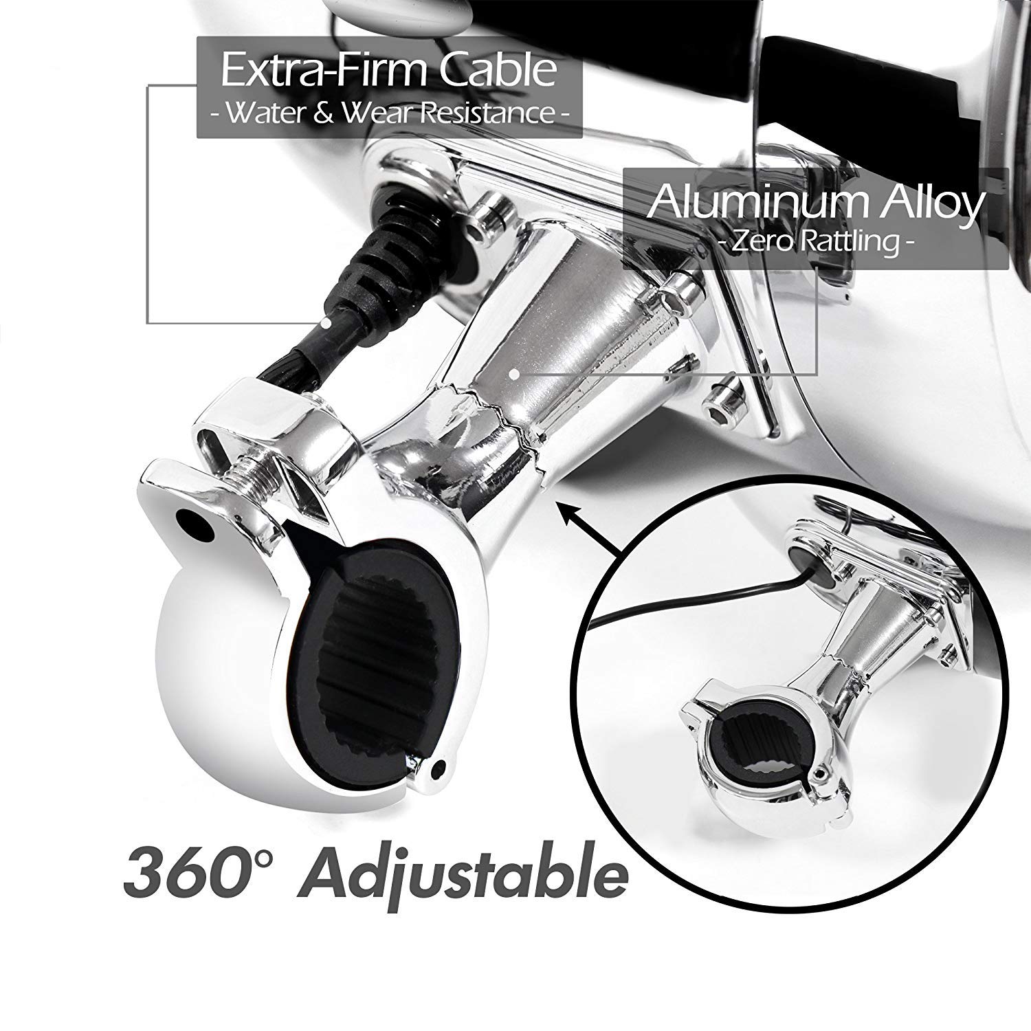 Haut-parleurs stéréo Bluetooth Marins étanches Haute Performance Aileap de 5 Pouces Système Audio de Bateau de Basse Robuste avec USB AUX Idéal pour Les Motos Harley ATV/UTV/RZR