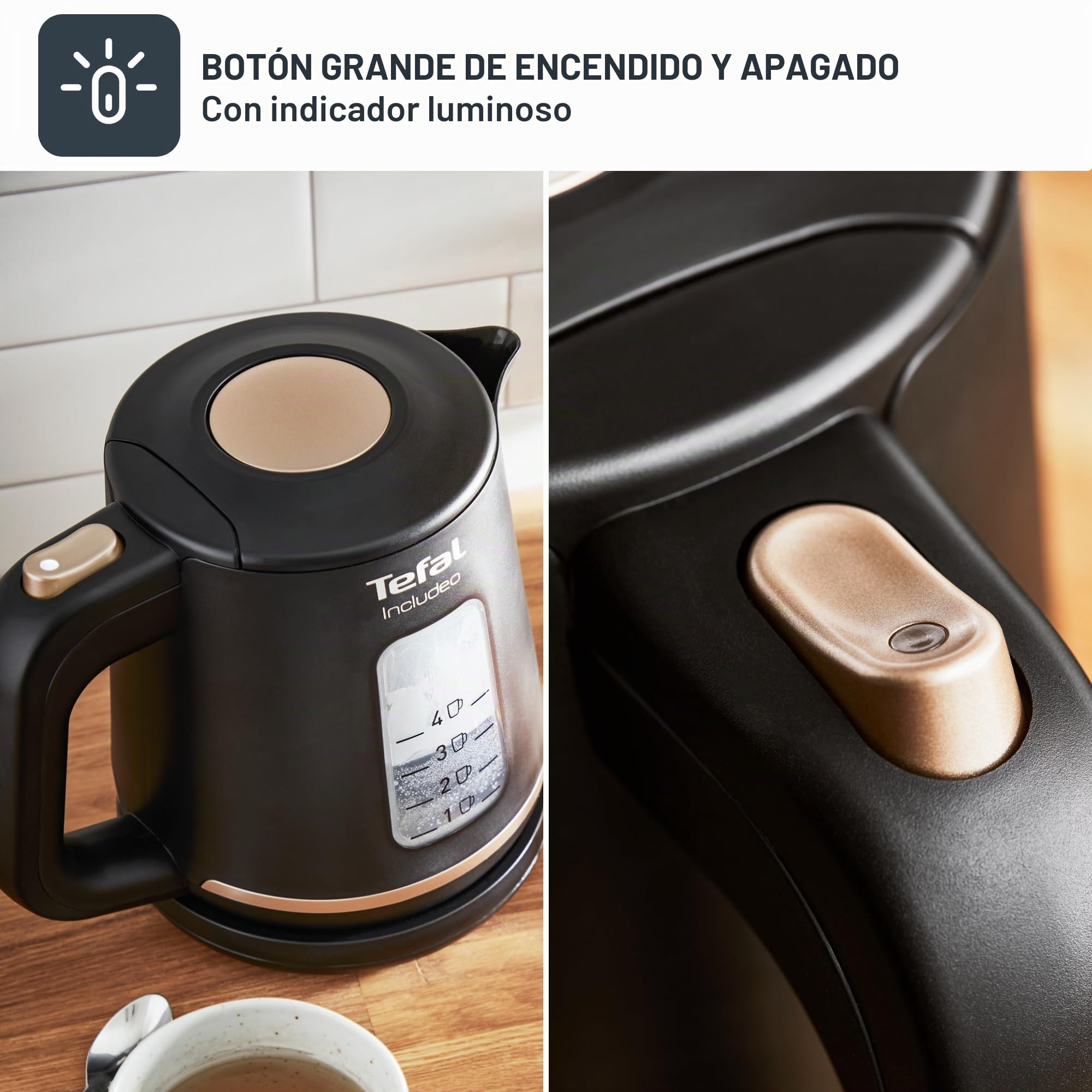Tefal Kettle (KI5338) Includeo 1L black Schwarz