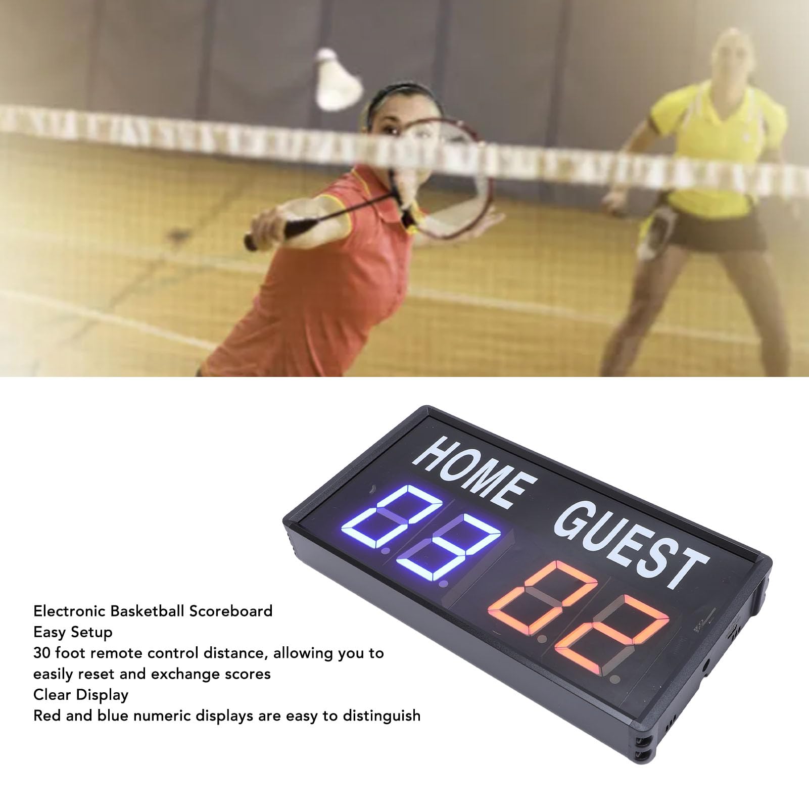 Tableau D'affichage électronique Portable Pour Basketball - USB - Noir 21.5x10x4.5cm