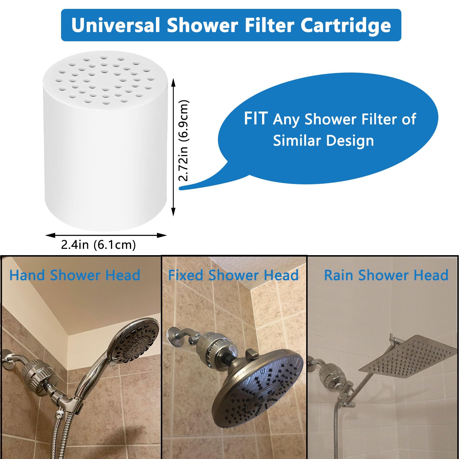 Cartucho de repuesto para filtro de ducha de 25 etapas, paquete de 4 cartuchos universales de agua dura, elimina cloro, metales pesados, hierro y sedimentos, se adapta a cualquier filtro de