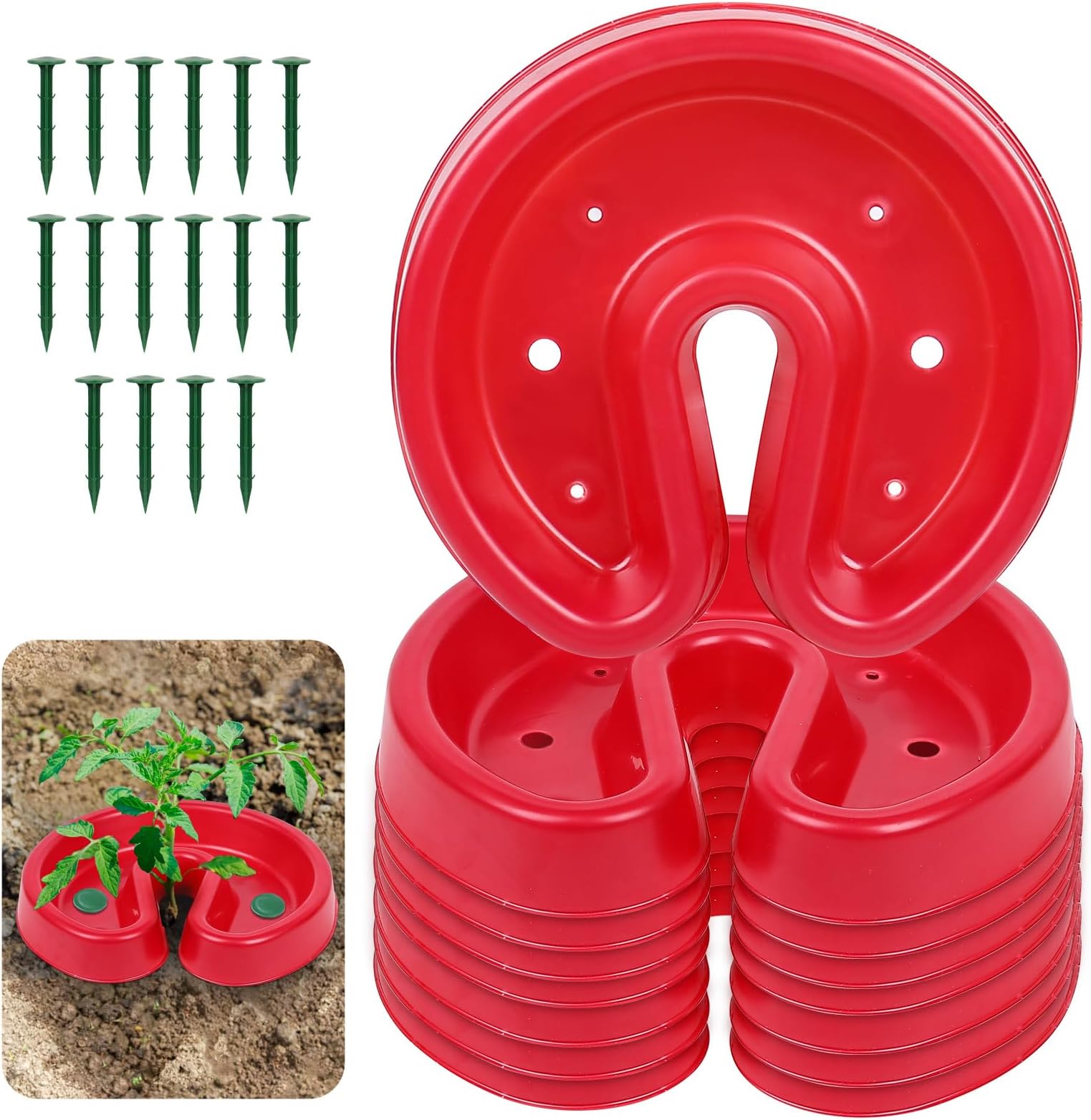 Tomato Seed Tray All Purpose Tool Enhances Crop Growth,Convenient Management Water, Weeding Machine, Easy to Install, Set of 8 Trays (red)
