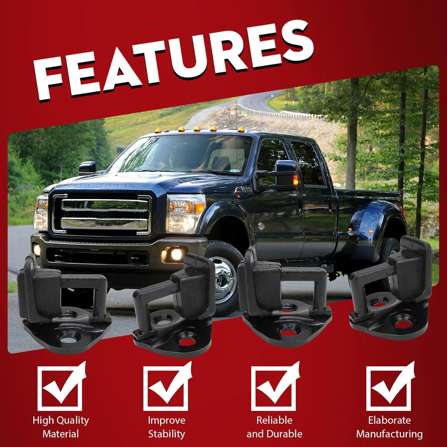 4pcs Door Lock Striker Pin Compatible with Ford F-150 F150 F-250 F250 F-350 F350 1999 2000 2001 2002 2003 2004 2005 2006 2007 2008 2009 2010 2011 2012 2013 2014 2015 2016 9L3Z-1522008-A