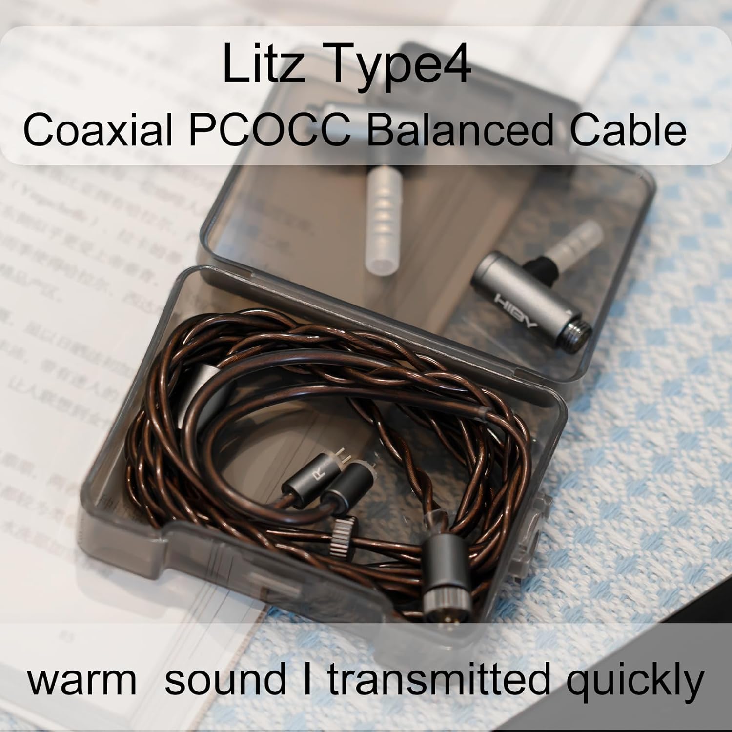 HiBy Cu4 Balance Earphone Cable Coaxial O.C.C. Litz Type4 2-in-1 Wire 4Pin-Lock Plugs 3.5mm+4.4mm Jack