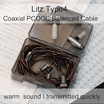 HiBy Cu4 Balance Earphone Cable Coaxial O.C.C. Litz Type4 2-in-1 Wire 4Pin-Lock Plugs 3.5mm+4.4mm Jack