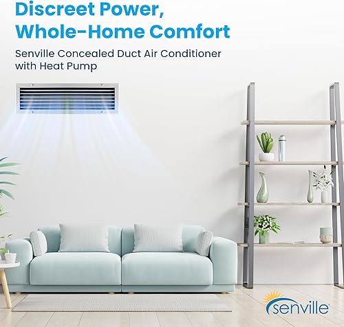 Miniatura 2 de Senville Mini sistema de calefacción y aire acondicionado dividido de 9,000 BTU, conducto oculto, bomba de agua incorporada, termostato de pared,