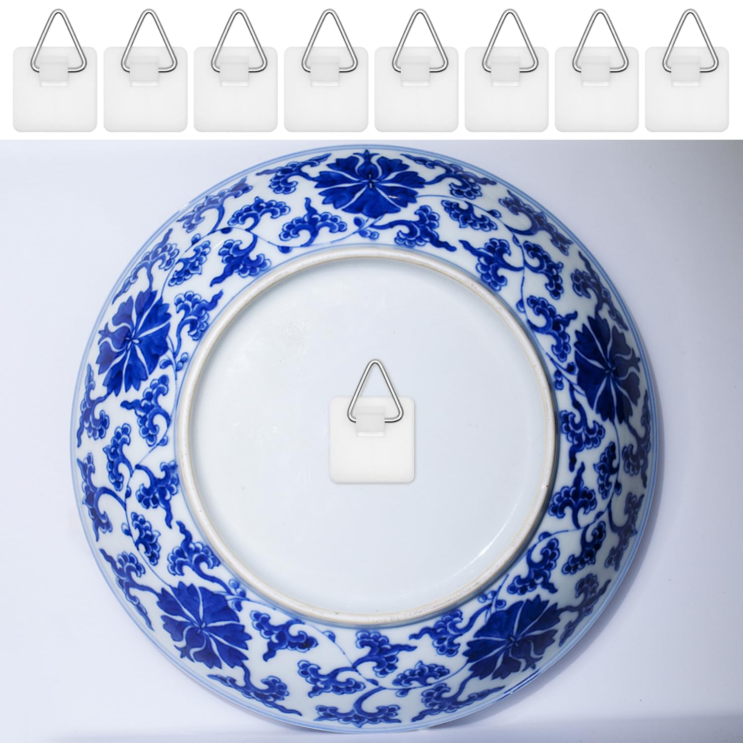 20 PCS CROCHET Invisible Pour Tableau Collant Porte-assiettes Verticaux Cintres EUR 6,79