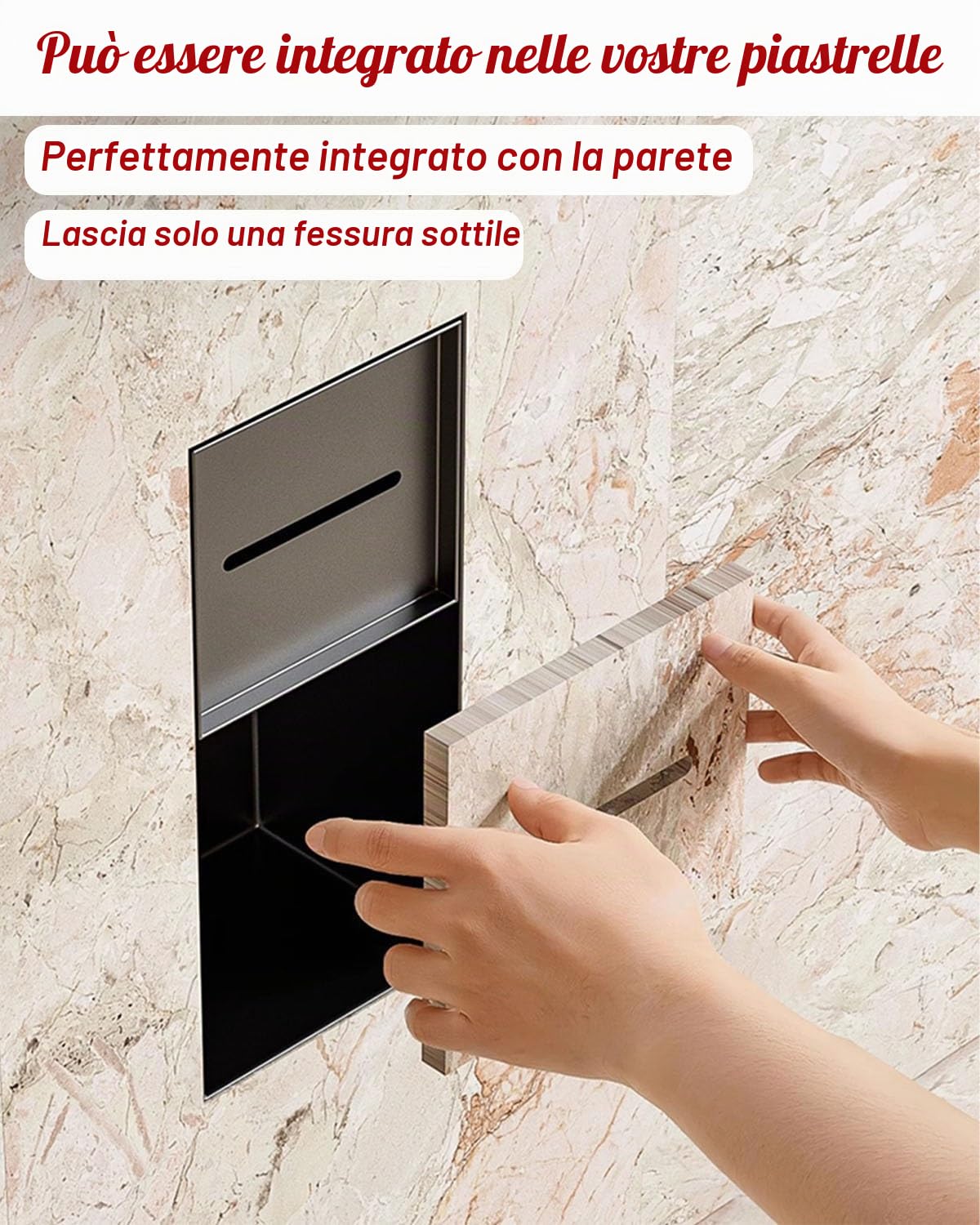 Vibeo Nicchia Doccia Incasso Porta Carta Igienica Piastrellabile a Parete con Mensola, Nicchia da Incasso per Carta Igienica nel Bagno, Inserto per Nicchia per Carta Igienica