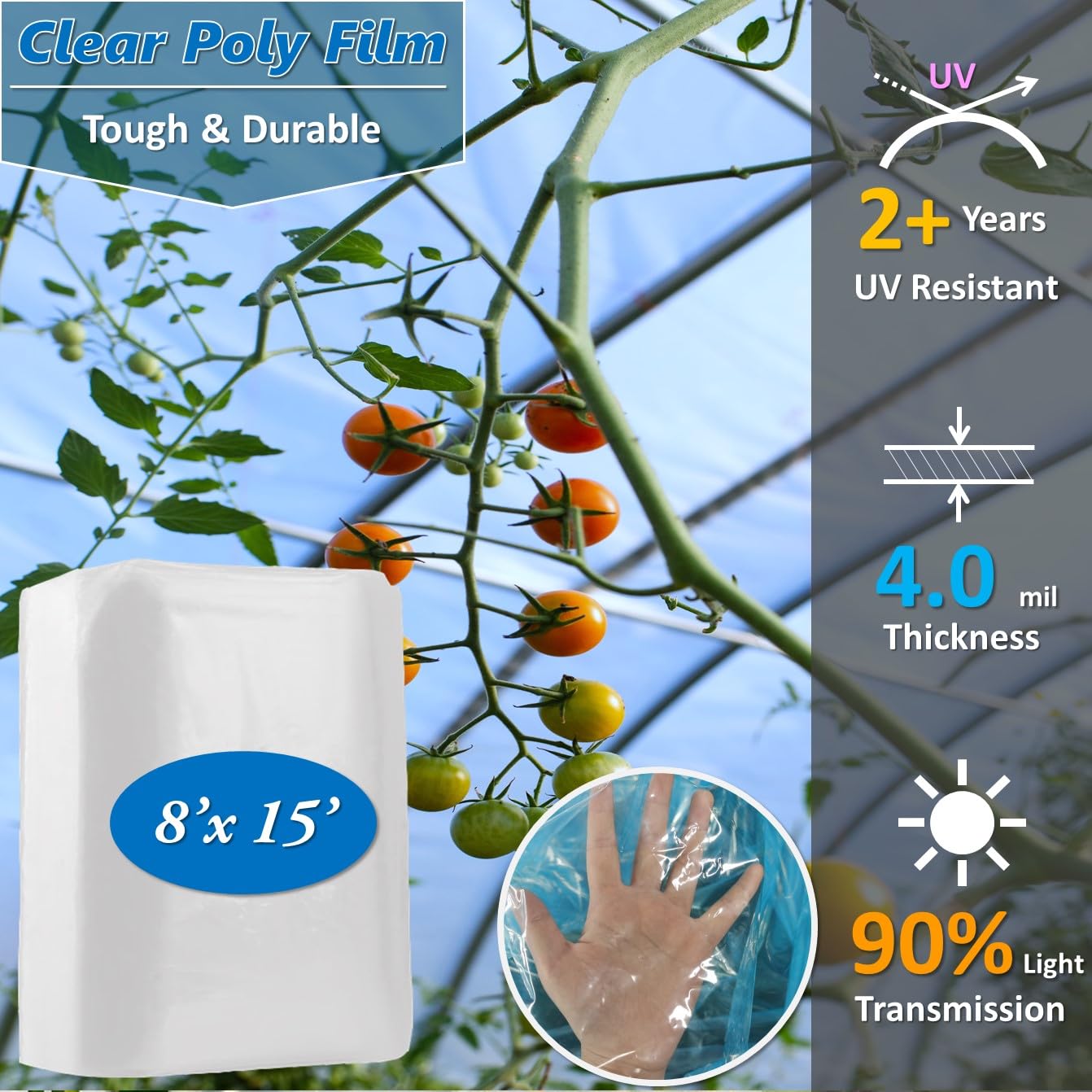 Gartenreifen mit transparenter Kunststofffolie