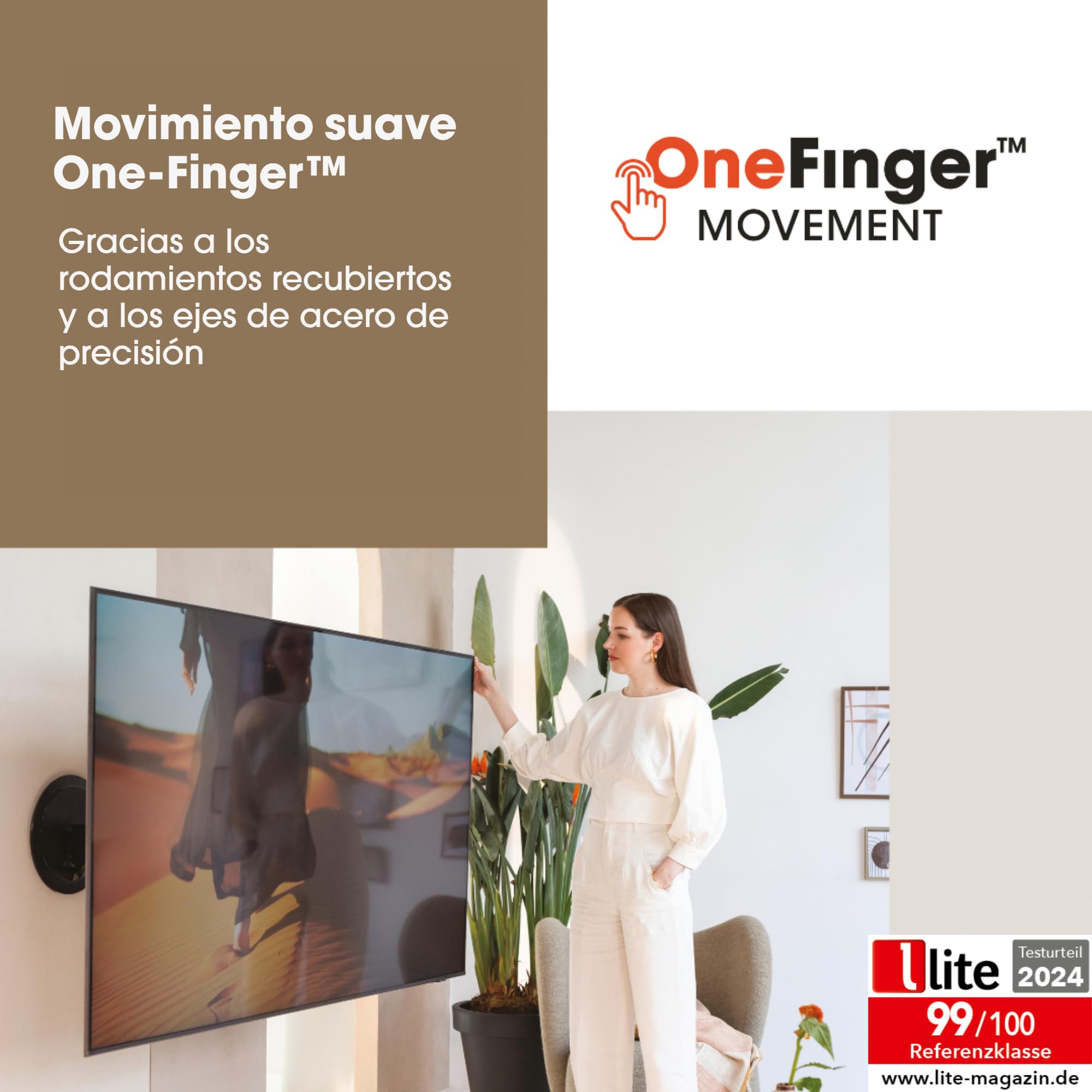 Vogel's TVM 7655 Signature - Soporte de Pared para TV de 40 a 77 Pulgadas, Soporte de TV de diseño Premium Giratorio hasta 120°, máximo 35 kg, VESA 200 x 100 hasta 600 x 400 | Nuestro soporte TV más elegante: DesignMount Premium, Giratorio hasta 120°, 35