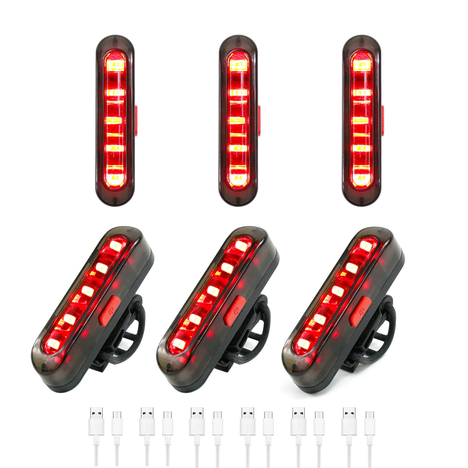 Fanale posteriore per bicicletta, luci posteriori per bicicletta, ricaricabile USB-C, torcia di sicurezza a LED con 4 modalità di illuminazione, per strada, montagna, guida notturna e adulti, uomini e