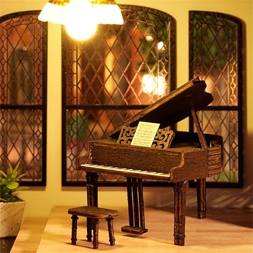 Miniatura 3 de Kisoy Casa de muñecas en miniatura con kit de muebles, modelo de casa hecho a mano para adolescentes y adultos regalo (impresión de tiempo)