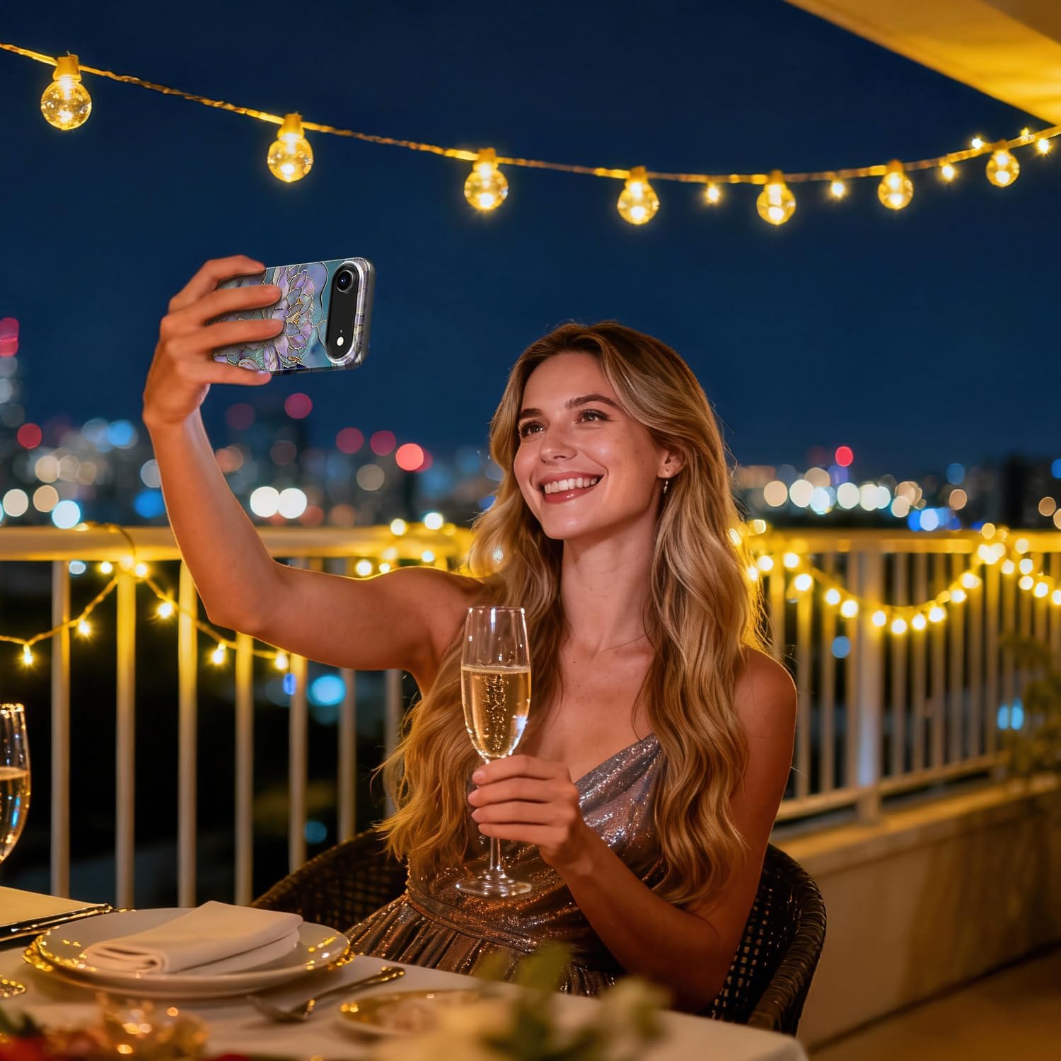 Goodon for iPhone Air Case Cute - Wireless Charging Compatible - Dual-Layer Hard Shell + Silicone Cover - Protective Phone Case with Trendy Designs for Women - Abstract Lotus - Image 5