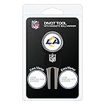 Team Golf NFL Los Angeles Rams Divot Tool Pack With 3 Golf Ball Markers Divot Tool with 3 Golf Ball Markers Pack, Markers are Removable Magnetic Double-Sided Enamel