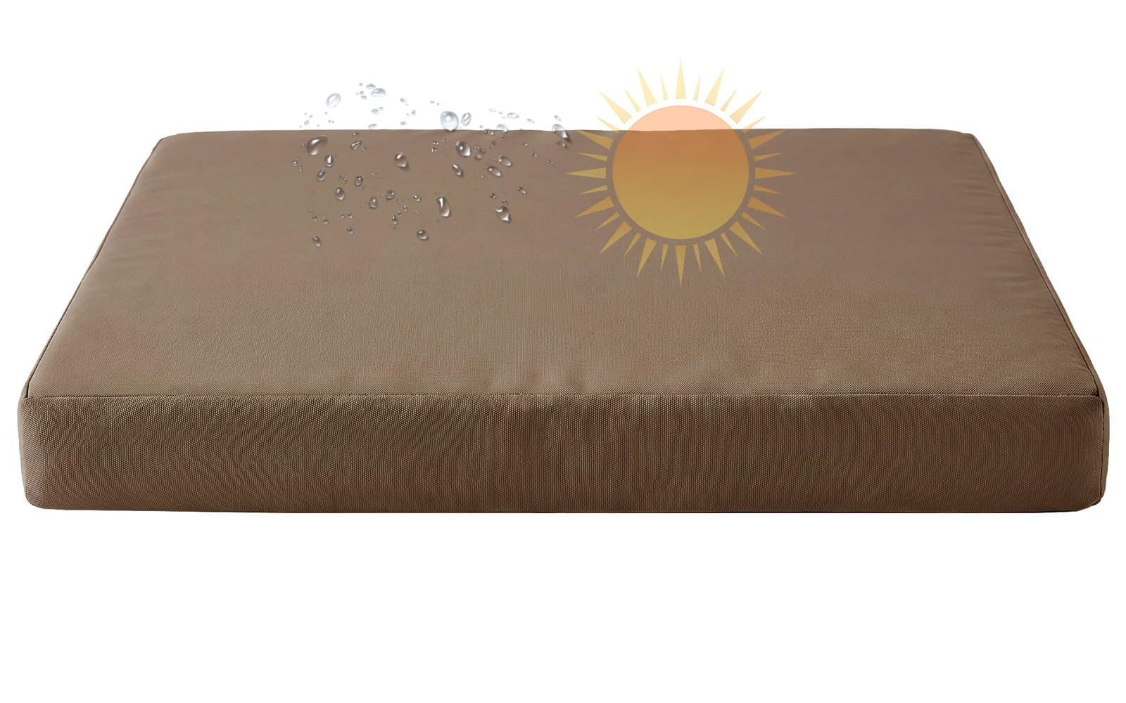 YNJJKA Bench Seat Cushion Outdoor Floral Waterproof 80%, Indoor Replacement Patio Furniture Long Cushion with Filling, Bench Seat Pad for Porch Swing Garden Sofa Settee(Coffee,90x30 cm 35x12 in)