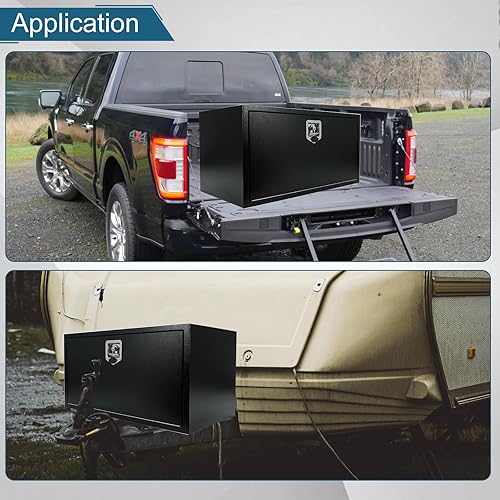 Miniatura 73 de Caja de acero para camión, 30 x 18 x 18 pulgadas, caja de acero resistente para remolque, caja de herramientas para camión, organizador