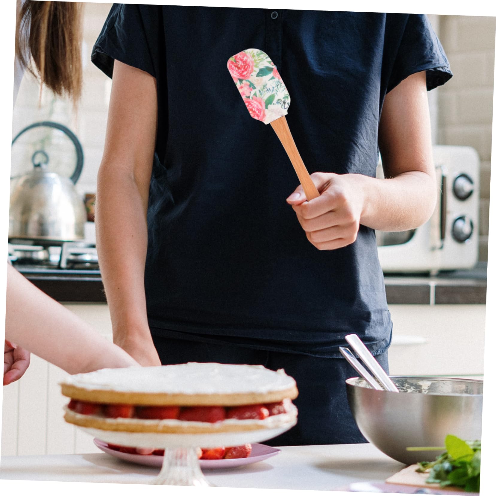 10piezas Espátula De Mango De Madera Herramienta De Cocina Multifuncional Para Decoración De Pasteles y Para Repostería y Doméstico