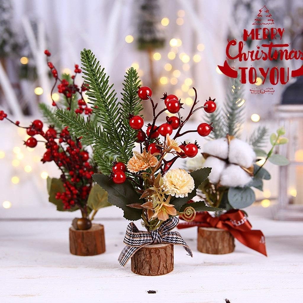 Wooden PET Multi-Style Window Gift Christmas Small Christmas Ornaments Tree Chic Christmas Decoration Artificial 2021#35 (Color : Style 4) (Style 5)