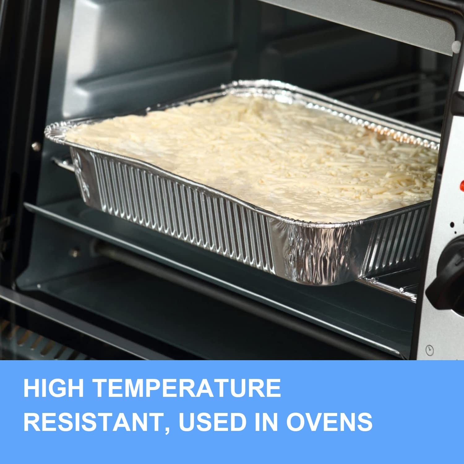 Moldes de aluminio ecológicos y reciclables para hornear con tapas de plástico transparente (8 x 8 pulgadas), bandejas desechables para llevar, cocina, calefacción y preparación de alimentos, paquete