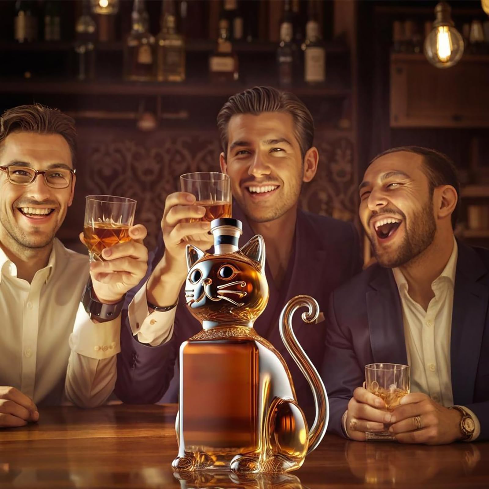 Amazon.com | Cat Whiskey Bottle, Funny Whiskey Cat Glass Decanter
