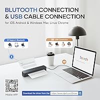 Vista 2 de iDPRT Impresora portátil inalámbrica para viajes, 300 DPI sin tinta, térmica, pequeña impresora para uso doméstico, oficina, vehículos, impresora