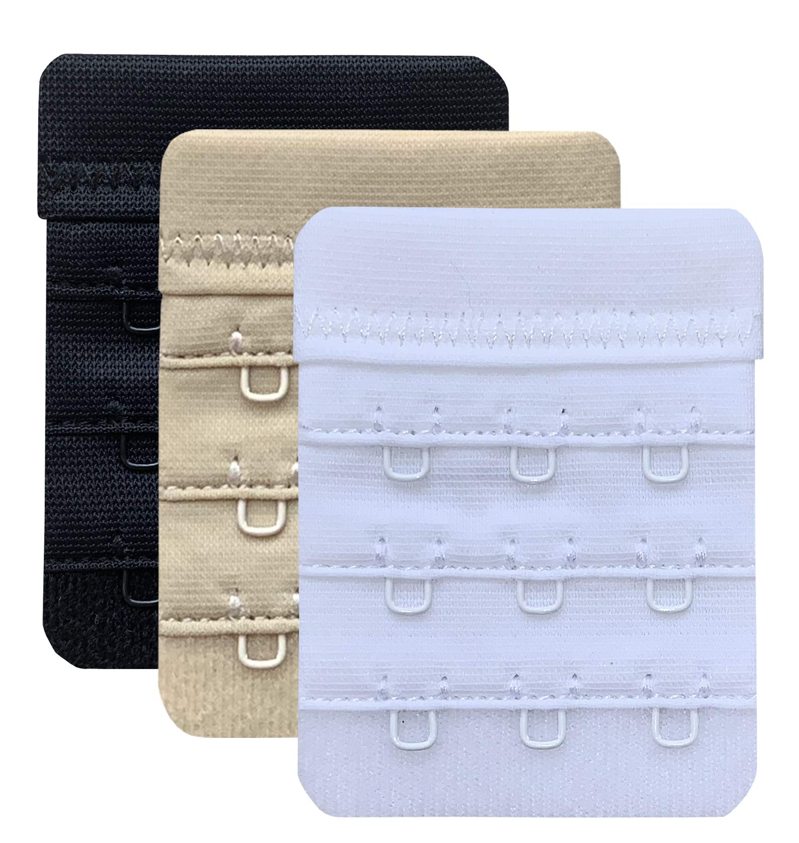 Women Pack of 3 Soft Comfortable 3 Hooks Bra Extender,2.4"x 1.8"-image-39