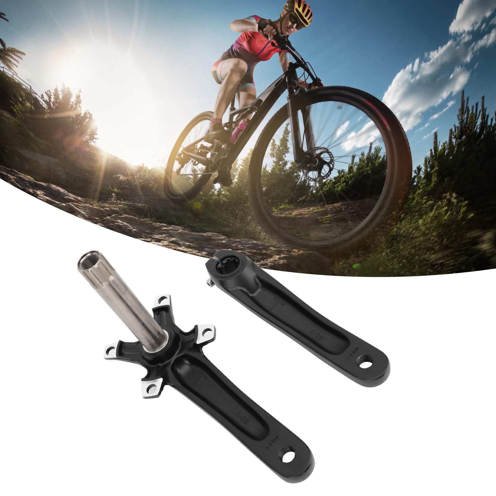 CHICIRIS Guarnitura per Mountain Bike, Set di Pedivelle in Lega di Alluminio Cavo 170mm 104 BCD con Kit Movimento Centrale, Trasferimento di Potenza Lavorato a CNC, Design Integrato per Ciclisti di