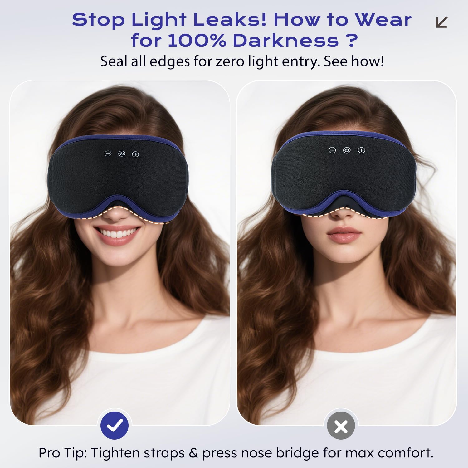 Mascherina per dormire con cuffie Bluetooth per chi dorme sul fianco, completamente oscurante, per donne e uomini, cuffie morbide e traspiranti con altoparlanti stereo ultra sottili per un sonno