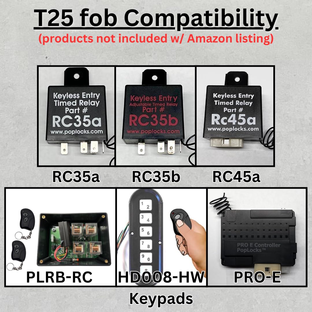 T25 FOB Wireless Remote for car, Truck, RV, Motor Home, Service Body, Compatible with All HDC Controllers