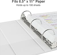 Vista 5 de Staples Carpeta económica de 3 anillas de 1/2 pulgada, color blanco, 24/cartón (23740/21682VS)