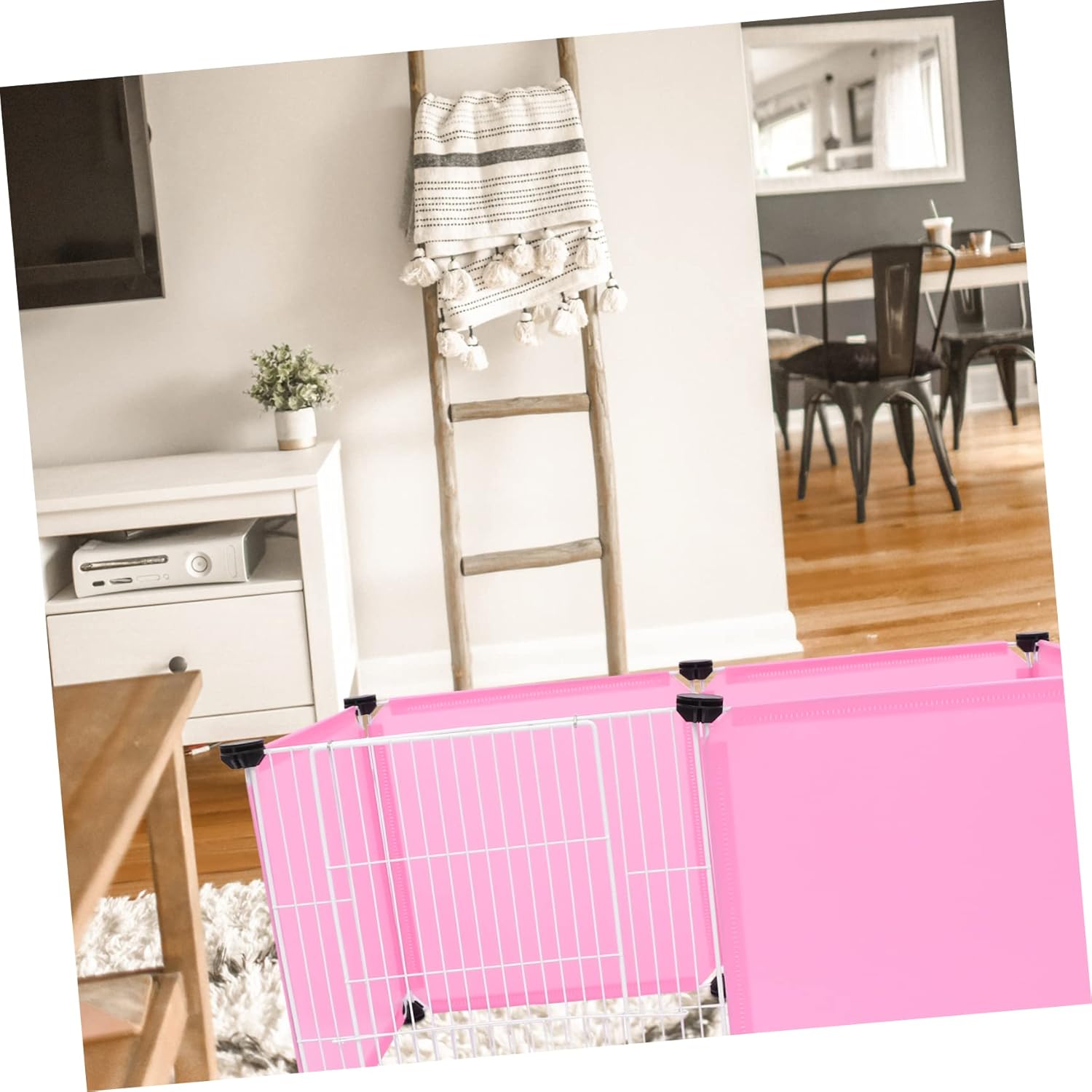 Animal Exercise Fence for Hamsters and Rabbits Durable Pet Playpen with Assembly Indoor Outdoor Use Pink