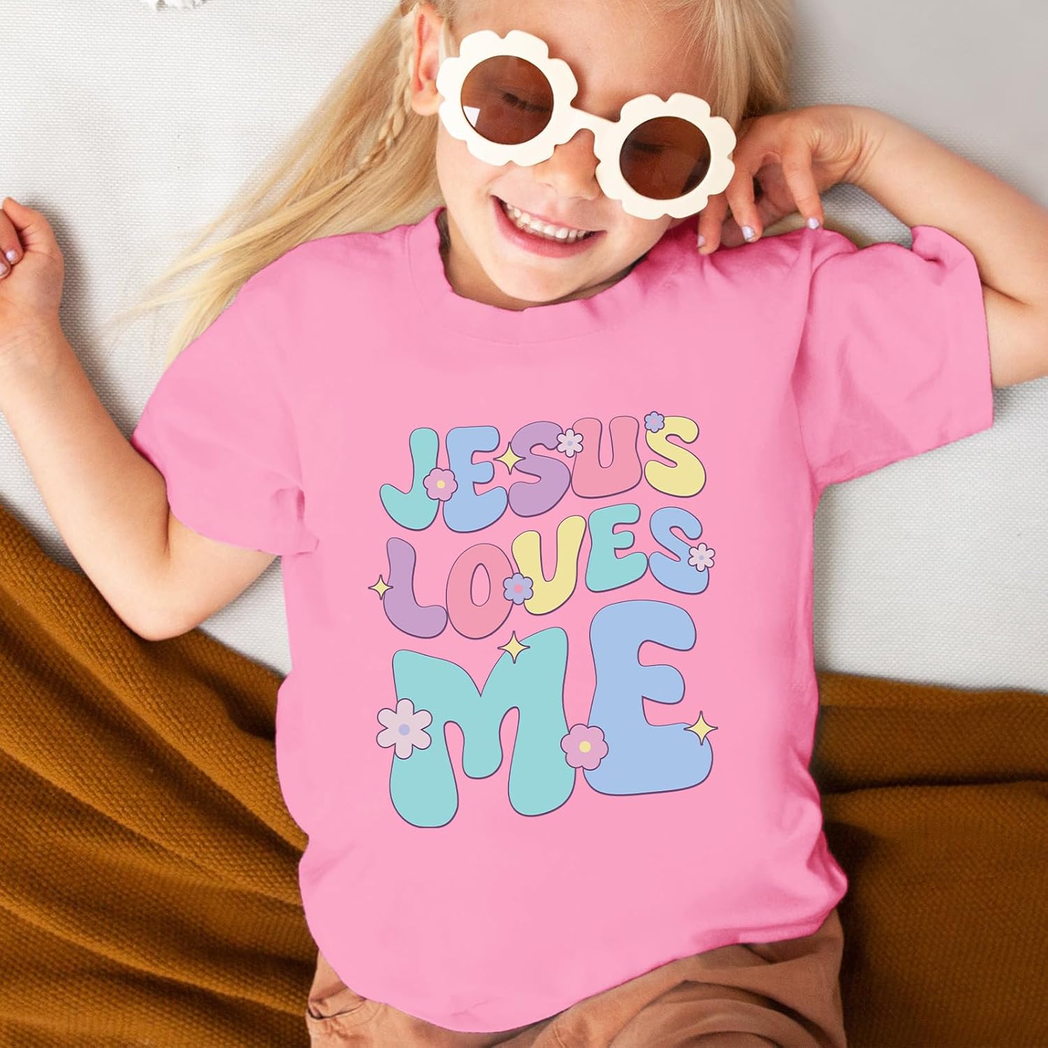 Girls Christian Graphic Tees Cute Jesus Shirt for Kids God Faith Bible Verse Shirts Inspirational Floral Tshirts Top - Image 6
