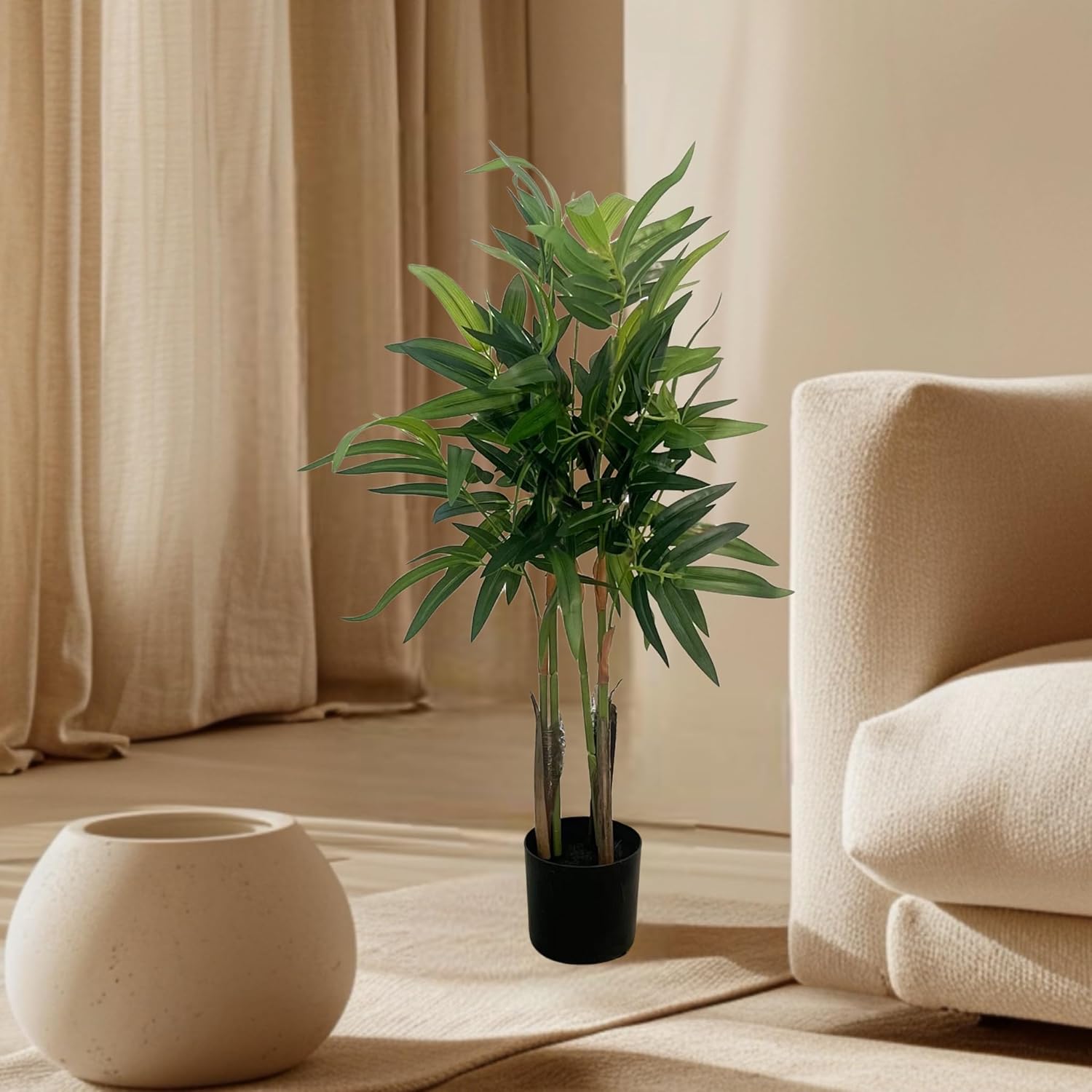 XBrand 3ft Artificial Bamboo Plant, Lifelike Zen Style Indoor Decor