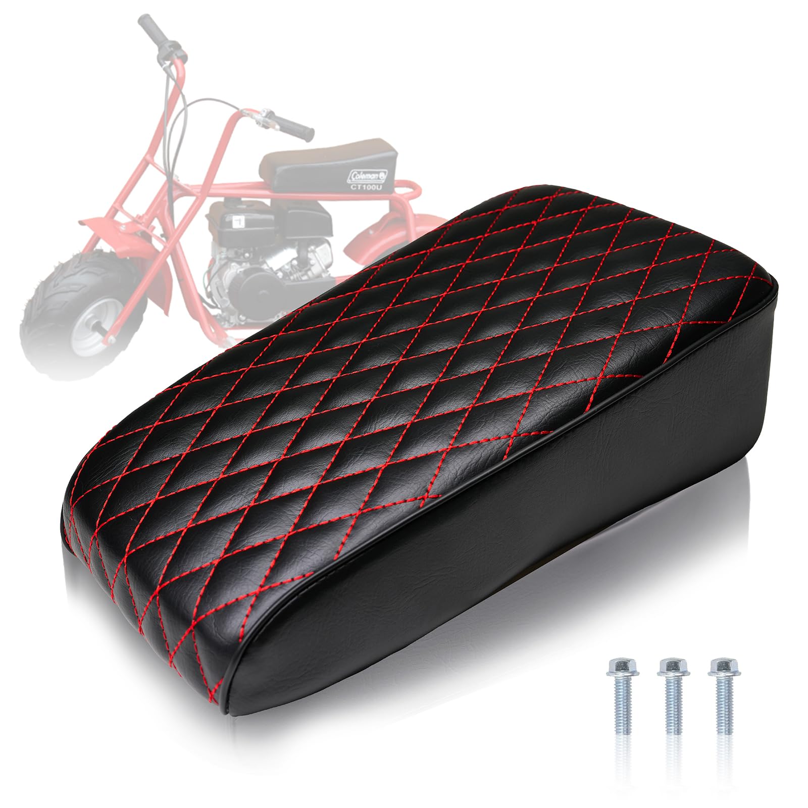 Amazon.com: JMCHstore Red Diamond Stitch Retro Mini bike Seat for