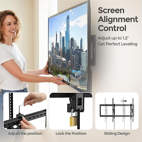 Miniatura 6 de ynVISION.DESIGN Soporte de pared inclinable para televisores grandes de 55 a 105 pulgadas  Inclinable y giratorio  Saca 7 pulgadas para un fácil