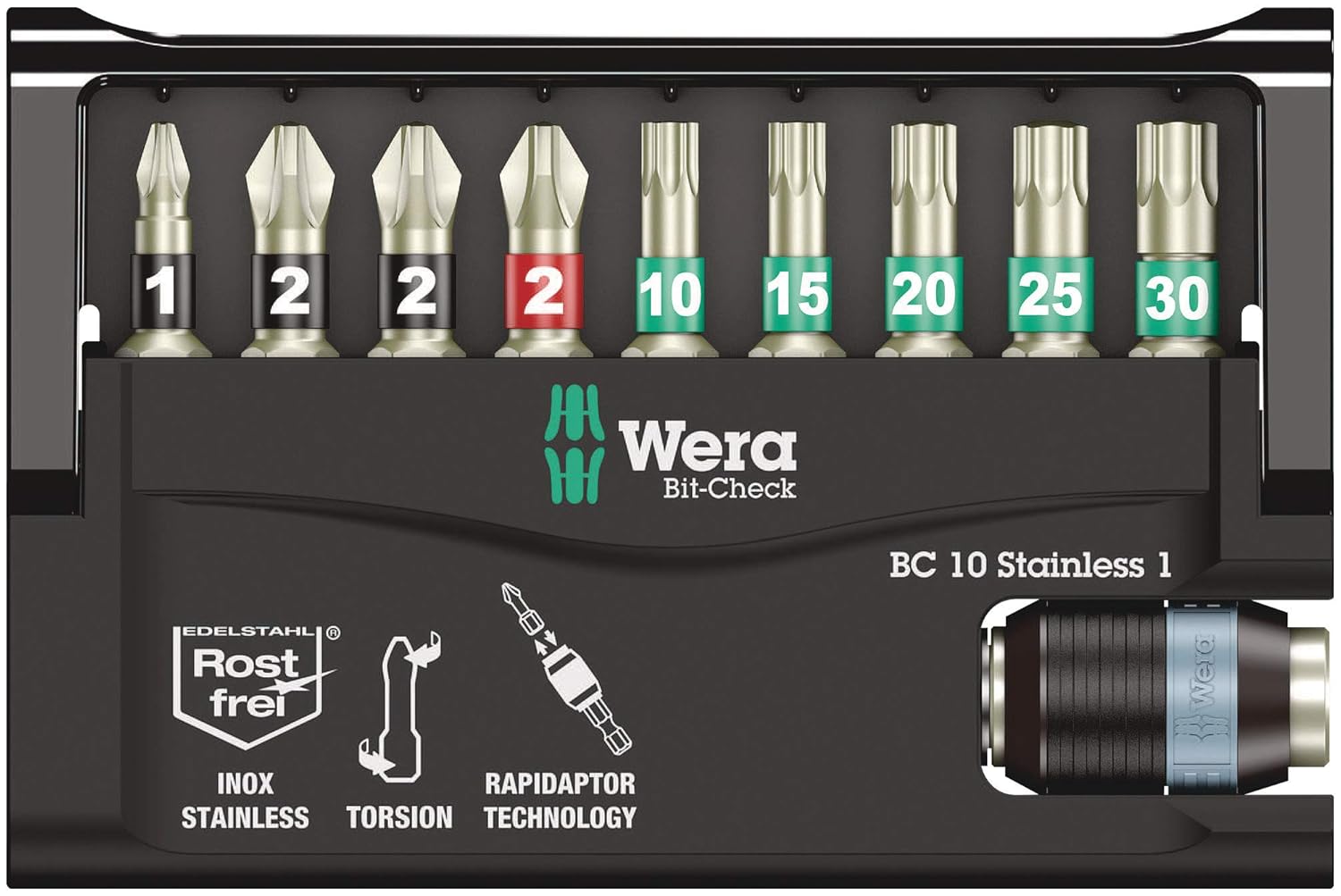 Wera - 5073630001 073630 9 Piece Rapidaptor Screwdriver Set