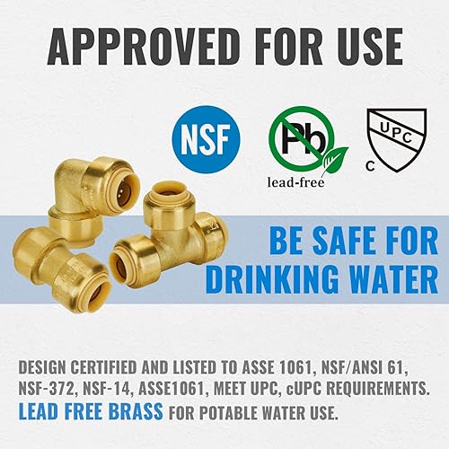 Miniatura 3 de SUNGATOR Accesorios de fontanería de 12 pulgada, acoplamiento (10 unidades), codo de 90 grados (10 unidades), ajuste en T (5 unidades), accesorios