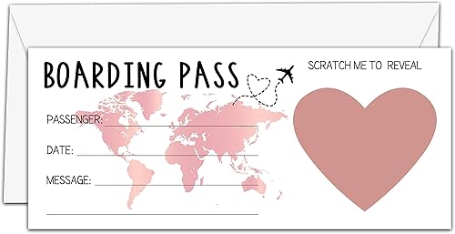Miniatura 5 de Pase de embarque Scratch Surprise, 2 juegos para hacer tu propio boleto de viaje de bricolaje, tarjeta sorpresa para vacaciones, Navidad, boda,
