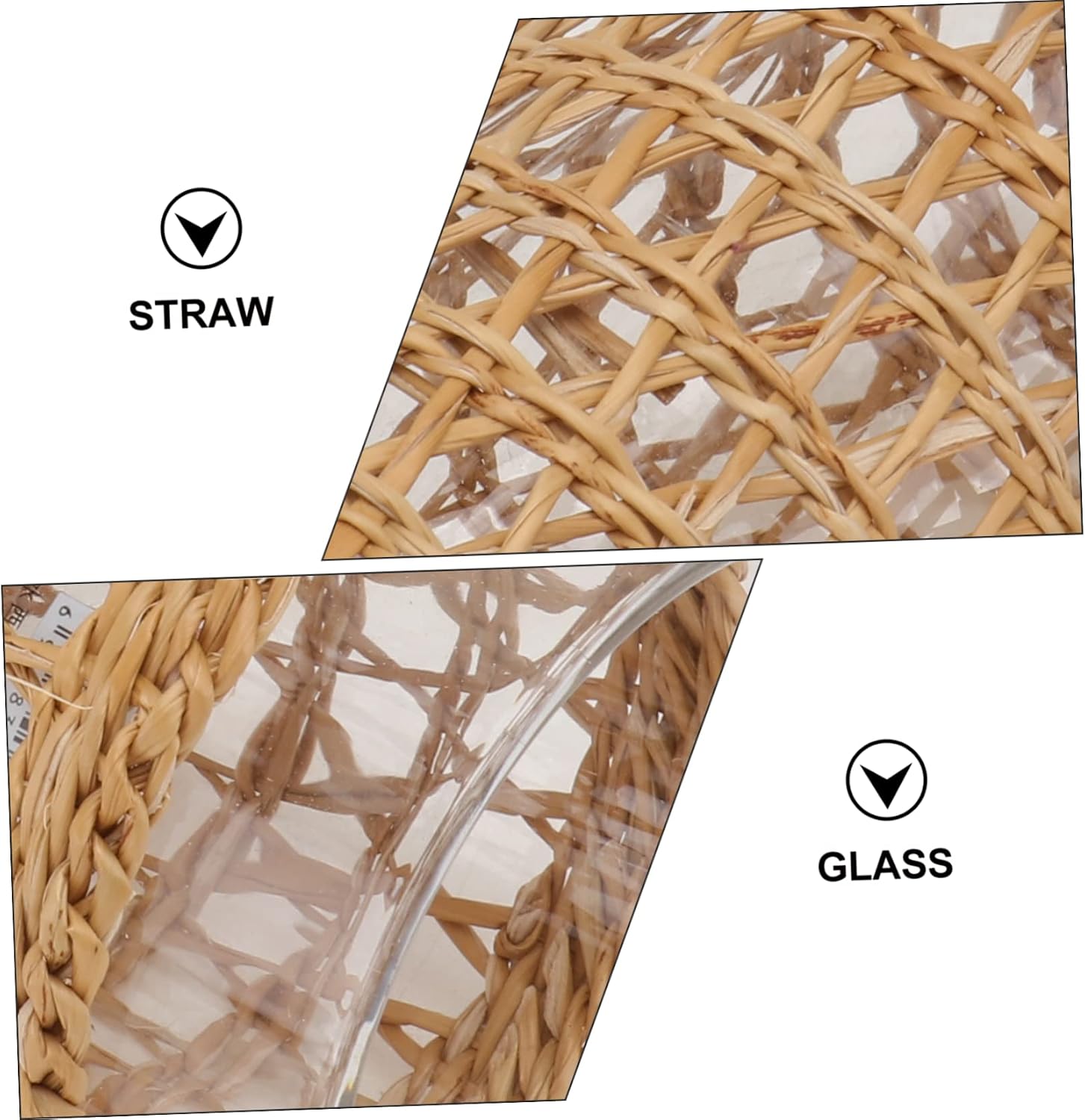 SOLUSTRE Cup Straw Cup Sleeve Straw Woven Bottle Cover Aesthetic Decorative Glassware