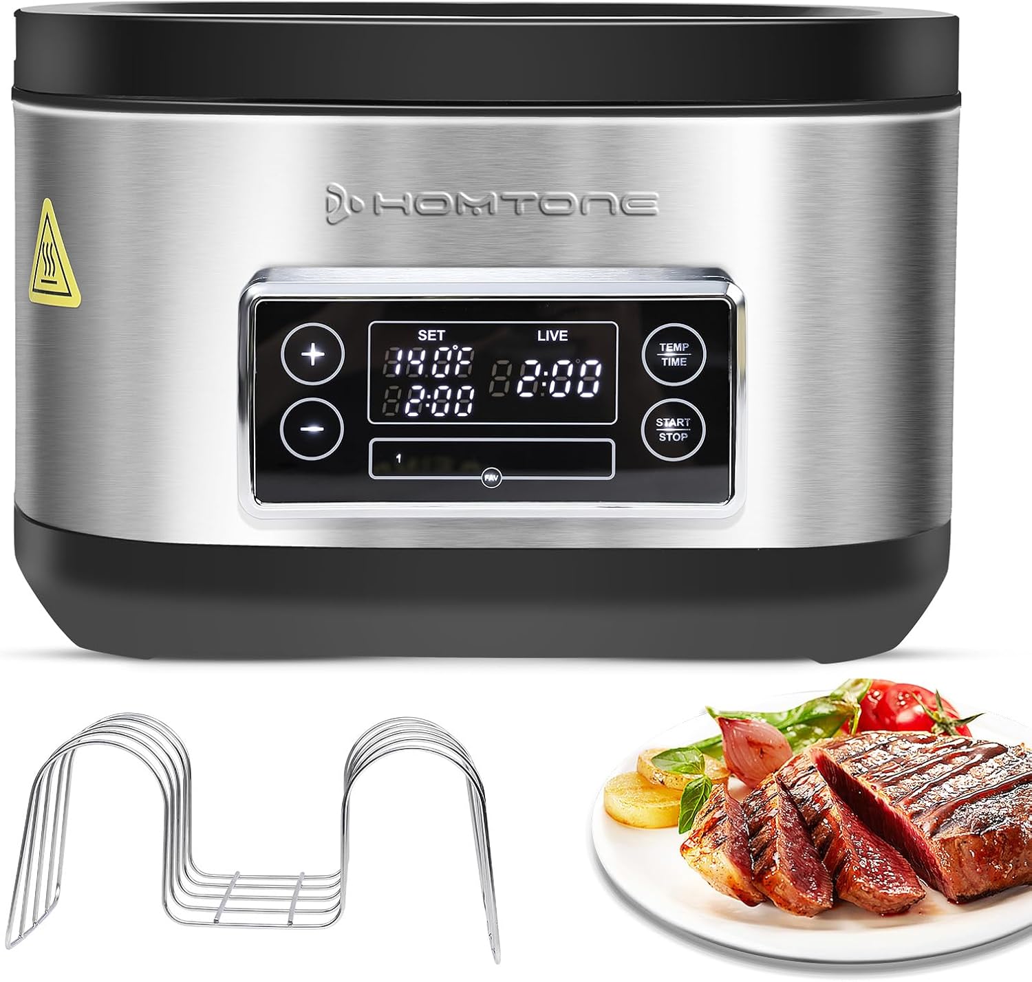 Homtone Sous Vide Cooker, 8 Quart Suveed Cooking Machine, Temperature Control Stainless Steel Sous Vide, Sous Vide Precise Cooker with Timer, Sousvide for Steak/Seafood/Poultry/Vegetables/Eggs