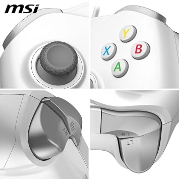 ذراع ألعاب Msi Gg Force Gc200 أبيض سلكي للكمبيوتر الشخصي/أندرويد 8+ يدعم محرك اهتزاز مزدوج بطول 2 متر