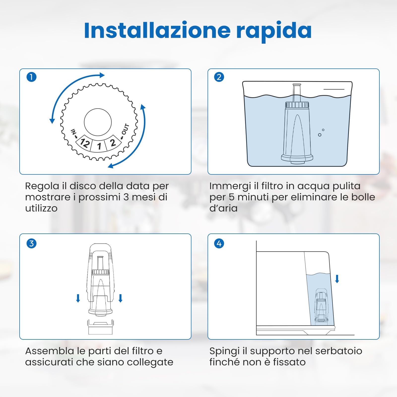 Filtro d'acqua per macchina da caffè Sage® SES008WHT0NEU1, BES008, compatibile con Barista SES810/SES875/SES880/SES920/SES980/SES990/SES450/SES500 (6)