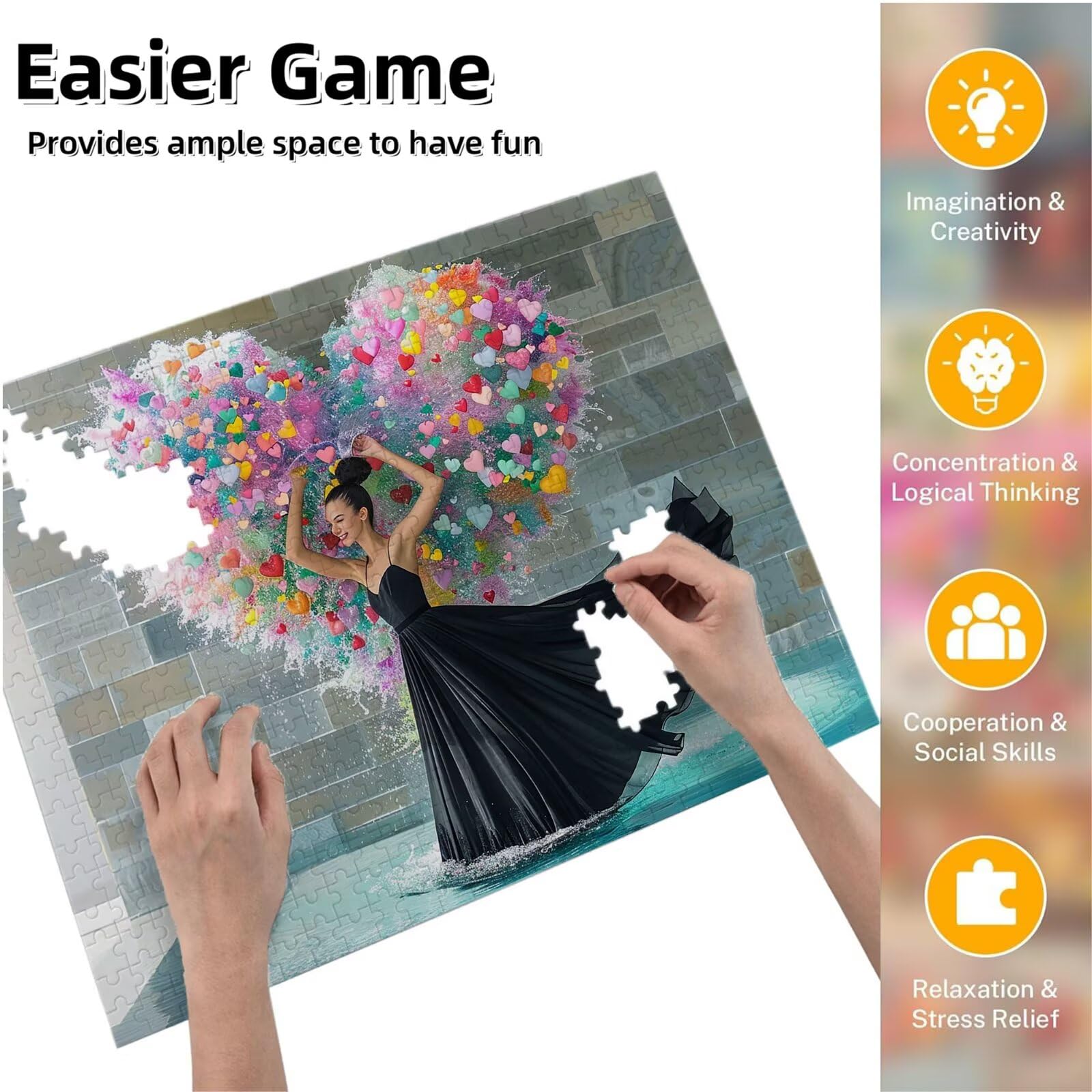 Jigsaw Puzzle, 2000 Pezzi Puzzle Classici, Amore Puzzle Rilassamento Intelligence, Mpossibile Difficile Puzzles impegnativo per adulti Puzzles per Gioco Familiare, Regalo per Amore Amico Donna. K0F228