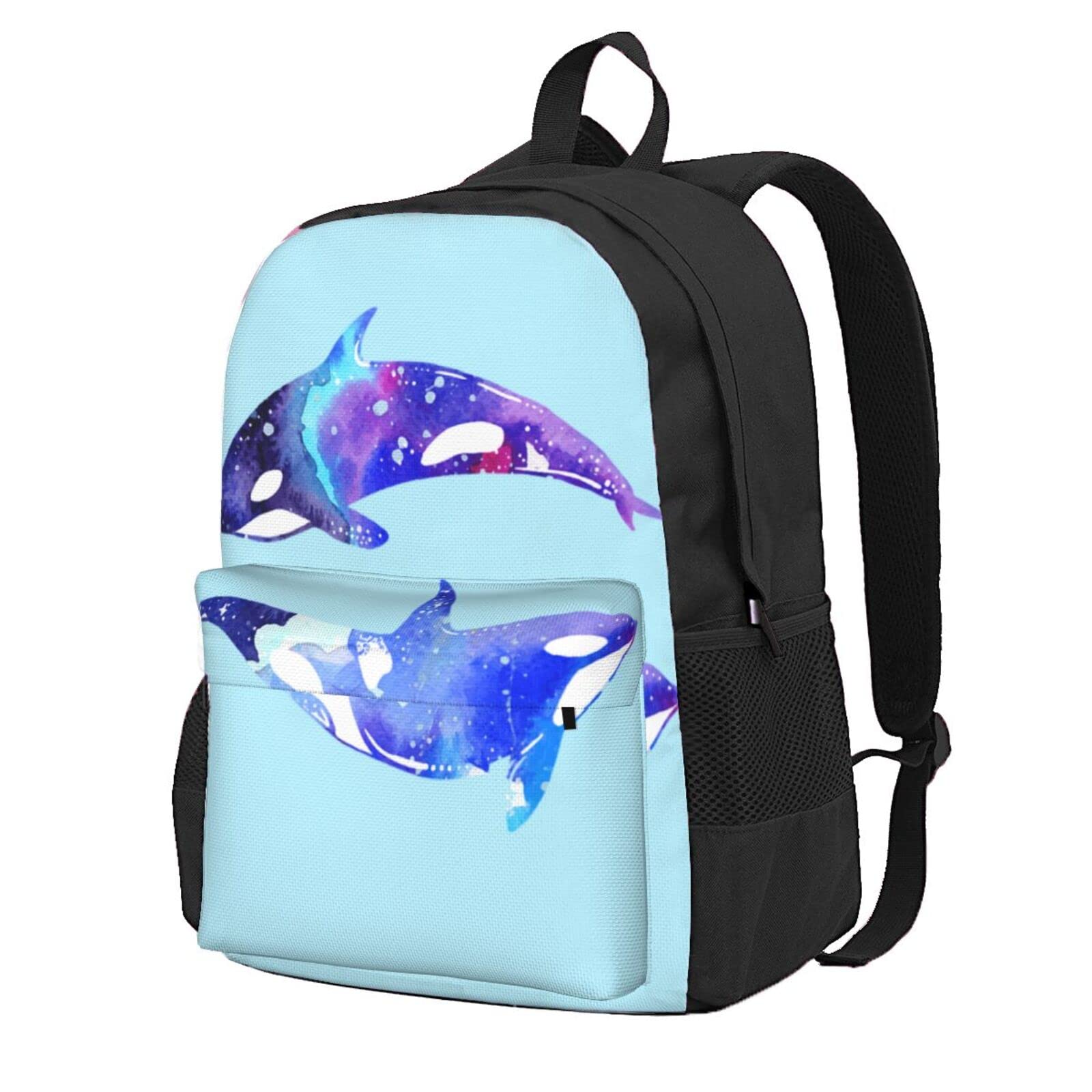 YTORA Orca Killer Whale Backpack For Girls&Boy Backpacks Elementary Bookbags Middle School Bags Women Casual Daypack, Black, One Size